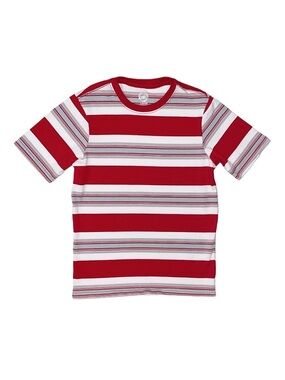 WONDER NATION Boy's Red And White Striped Short Sleeve Shirt Large 10/12